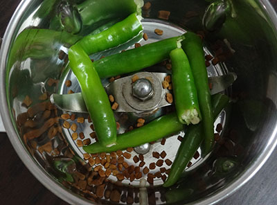 green chilies for hunasekai thokku or hunase thokku