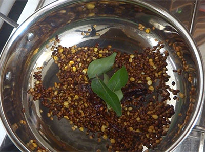 curry leaves for horsegram for huruli chutney or horse gram chutney