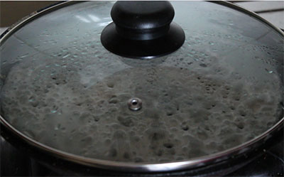 close the lid and cook instant neer dosa or neer dose