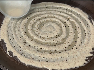 making kadalekalu dose or chana dosa recipe