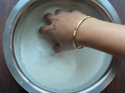 mixing batter for kadalekalu dose or chana dosa recipe