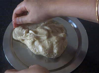kneadig dough for kaju katli or cashew burfi recipe