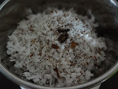 coconut for kayi kadubu or rice modak