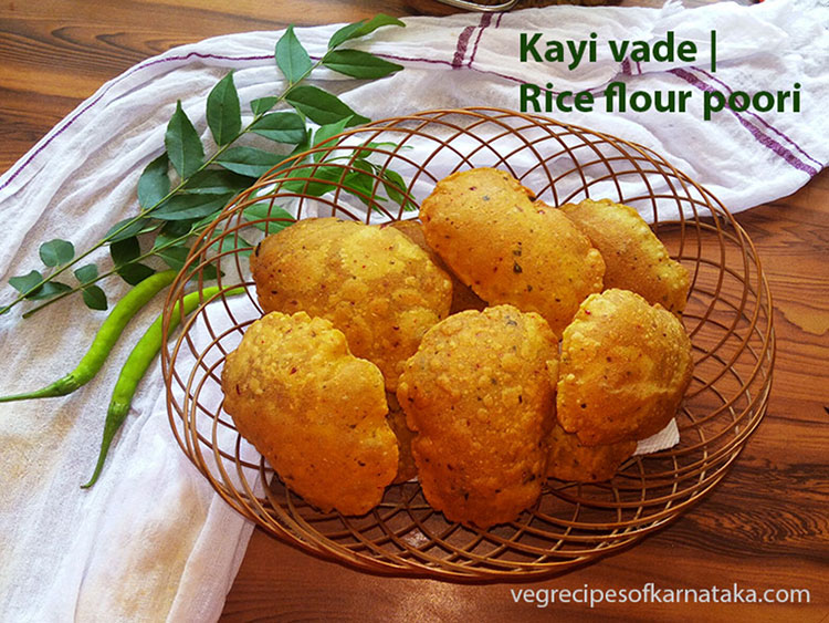 kayi vade or rice flour poori recipe