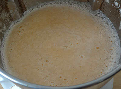 grinding for kharbuja panaka or muskmelon juice