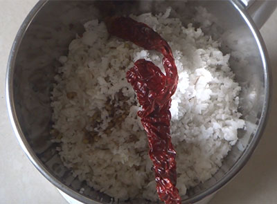 coconut and red chilli for cabbage or kosu pathrode recipe