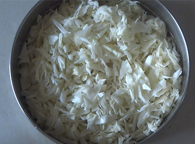 chopped cabbage for cabbage or kosu pathrode recipe