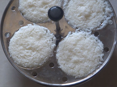 cooking cooked rice idli or leftover rice idli