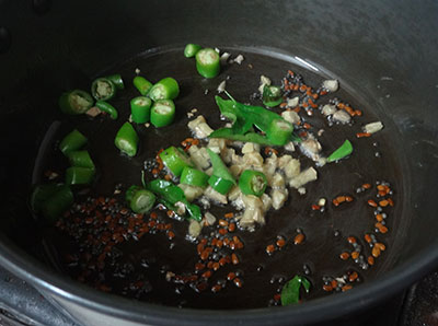 green chili and ginger for lemon pickle or nimbe hannu uppinakayi