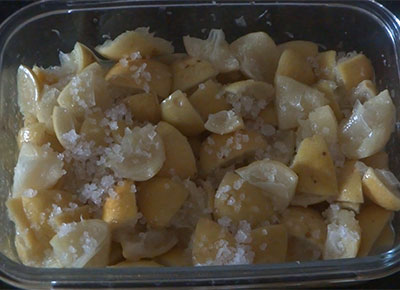 pickling lemon for lemon pickle or nimbe hannina uppinakayi