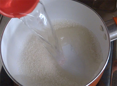making sugar syrup for lemon and sabja seeds juice