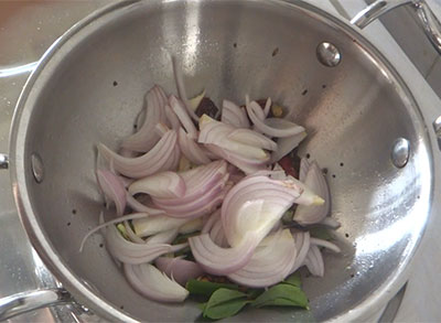 onion for majjige saaru or buttermilk rasam
