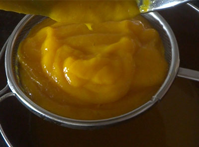 ground mangoes for mango frooti juice or maaza juice