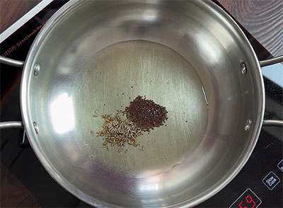 tempering for masale avalakki or masala poha recipe