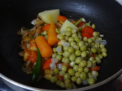 cooked vegetables for masala puri