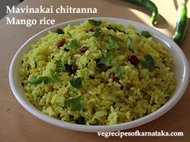 mango rice or mavinakayi chitranna recipe