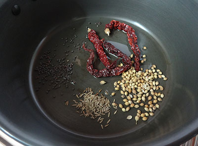 spices for menthe huli or fenugreek seeds sambar