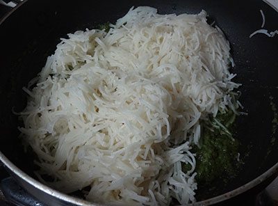 cooked vermicelli for pudina shavige or mint vermicelli