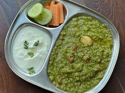 palak siridhanya khichdi recipe