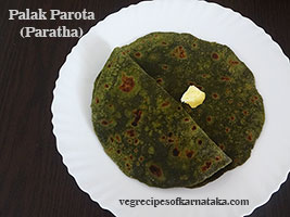 palak paratha or parota recipe