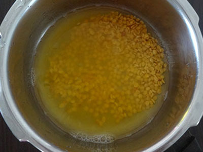 rinse and cook toor dal for menasina saaru or pepper rasam