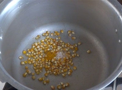 salt and turmeric for home made pop corn recipe