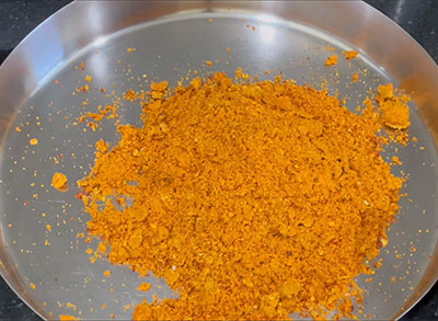 powdered ingredients for puliyogare mix or powder recipe