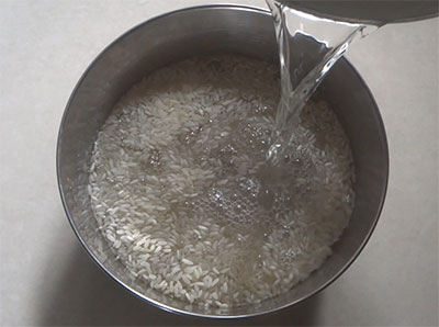 soaking rice for cheenikai dose or pumpkin dosa