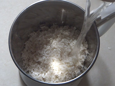 soaked rice and dal for cheenikai dose or pumpkin dosa