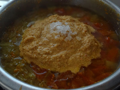salt, jaggery and tamarind for radish sambar or moolangi sambar
