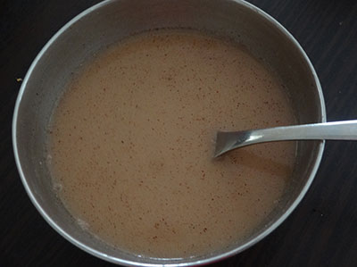 finger millet flour batter for ragi ambli or ambali