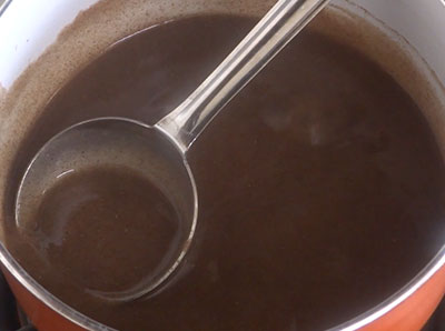 boiling ragi malt or health drink