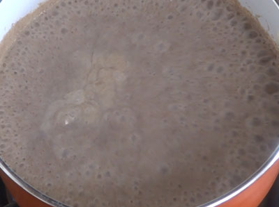 boiling ragi malt or health drink