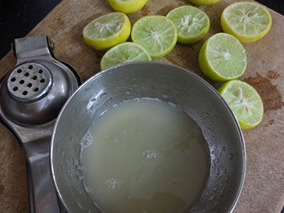 lemon juice for ranjaka or red chili chutney