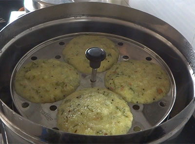 steam cooking rave idli or rava idli