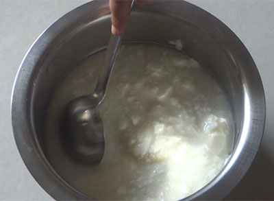 soak rava and poha for instant set dosa or rava sponge dosa