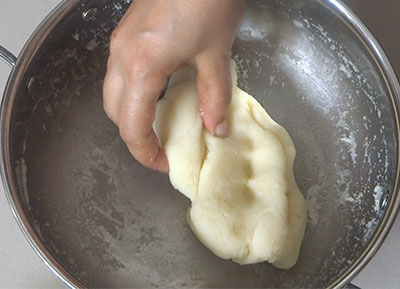 kneaded dough for rave modaka or rava modak