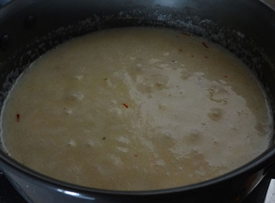 boiling rave payasa or rava kheer