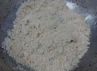 mixing flour and ghee for saat or badusha