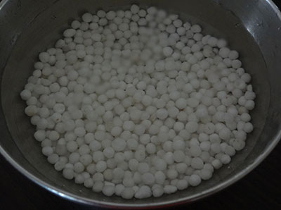 soak sago pearls for sabakki payasa or sago kheer
