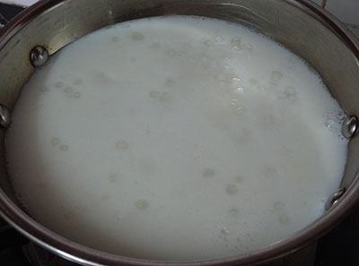 boiled milk for sabakki payasa or sago kheer