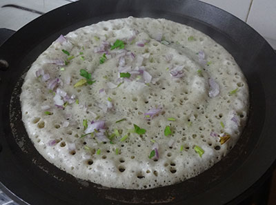 onion and coriander leaves for sajje dose or pearl millet dosa