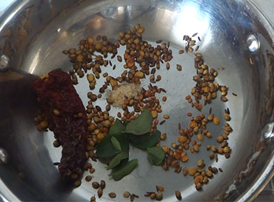 fried spices for temple style sambar recipe