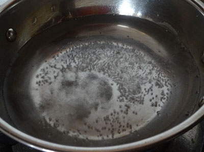 boiling water for sandige menasu or majjige menasu