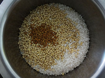 rinse rice and lentils for set dosa or set dose