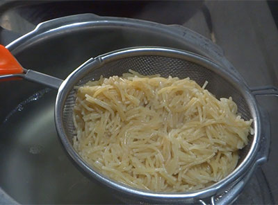 cooked vermicelli for shavige bath or lemon shavige uppittu