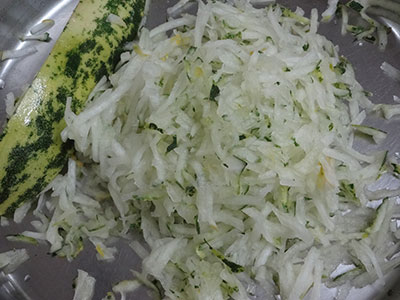grated cucumber for southe gatti or cucumber dumplings