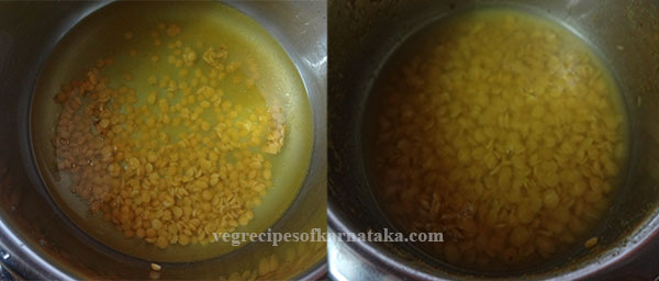 cooking dal for mangalore style southe sambar