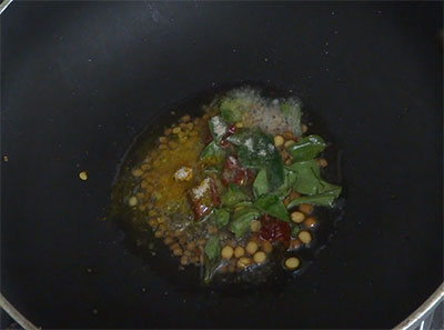turmeric and asafoetida for southekai palya or cucumber stir fry