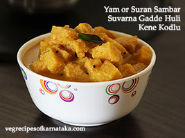 suvarna gadde huli or yam sambar recipe